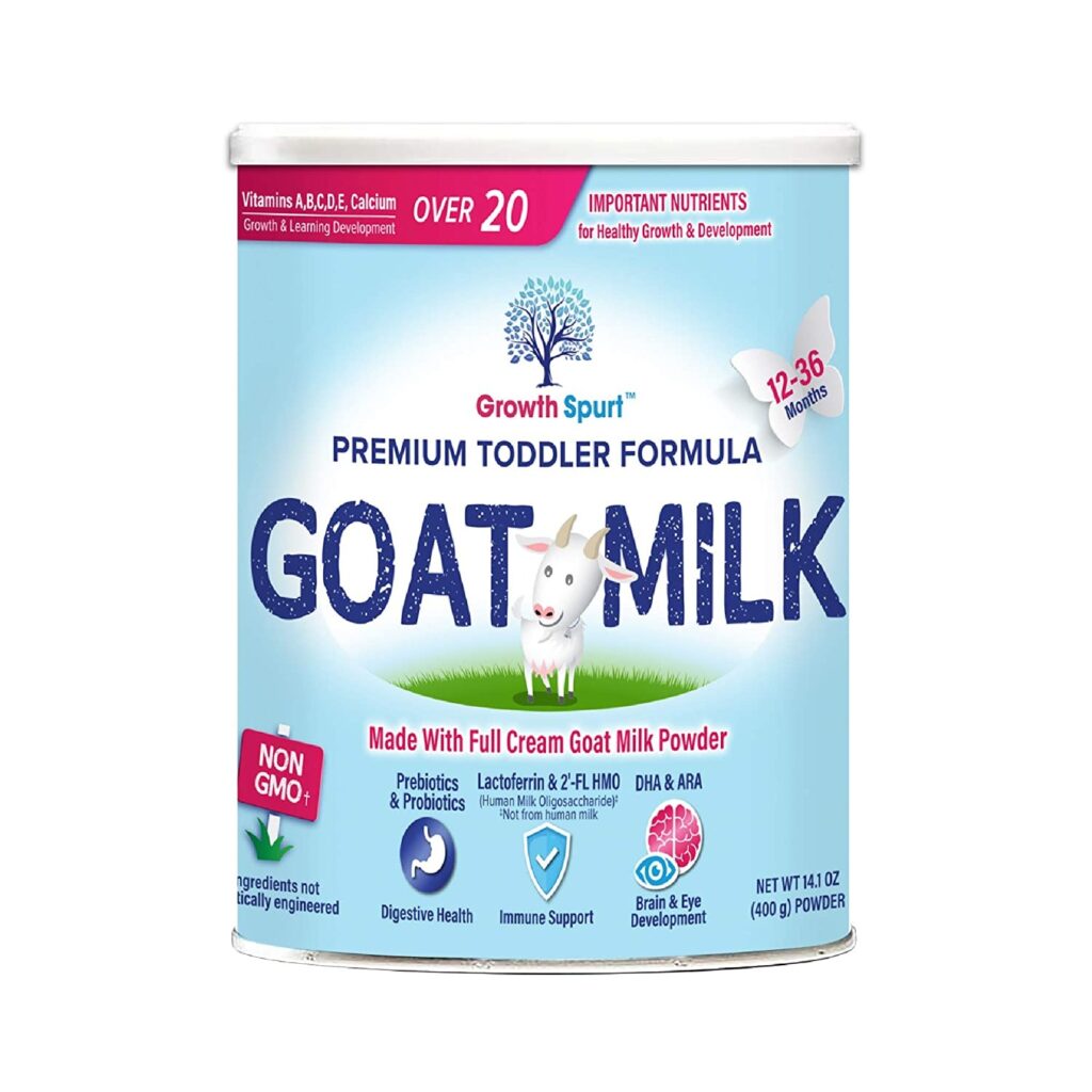 Goat Milk Toddler Formula – Growth Spurt Powdered Goat's Milk Toddler Formula – Lactoferrin, 2'-FL HMO, Prebiotics, Probiotics, Iron, DHA