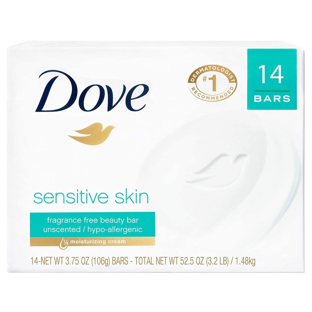 Dove Moisturizing Beauty Bar for Softer Skin FragranceFree Hypoallergenic Beauty Bar