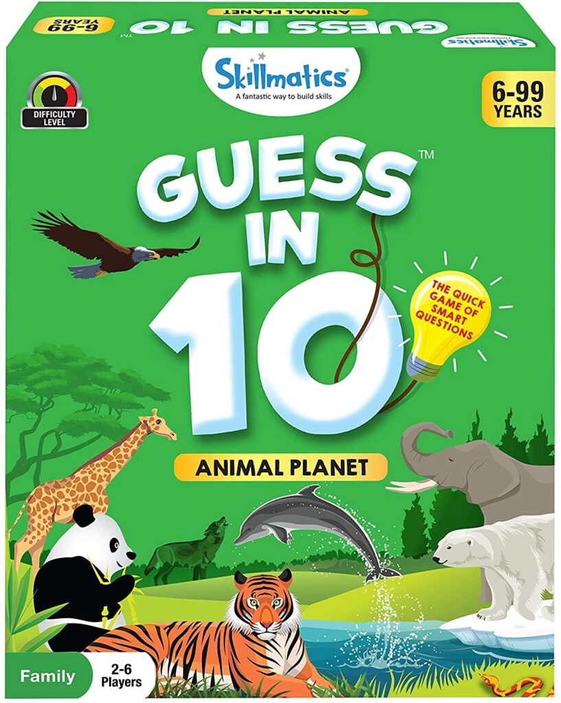 Skillmatics Guess in 10 Animal Planet | Card Game of Smart Questions | Super Fun for Travel, Family Game Night & Summer Camps | Gifts for Ages 6-99